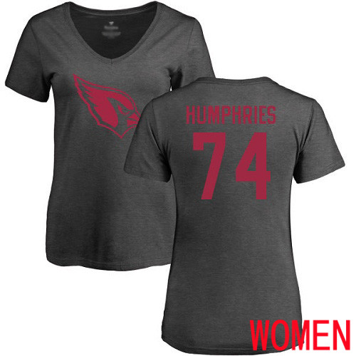 Arizona Cardinals Ash Women D.J. Humphries One Color NFL Football #74 T Shirt->women nfl jersey->Women Jersey
